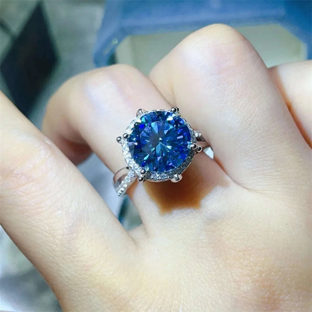 5 Carat Moissanite Halo Engagement Ring Otarealm