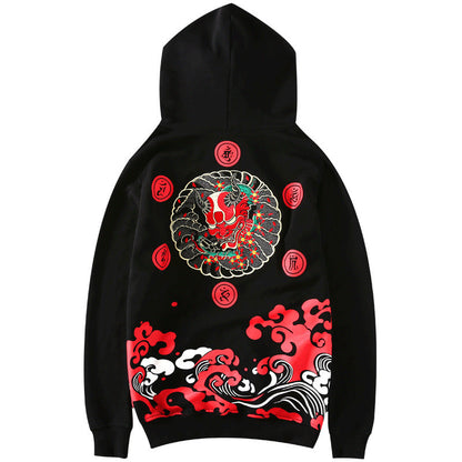 KH9060 Red Oni Embroidered Hoodie