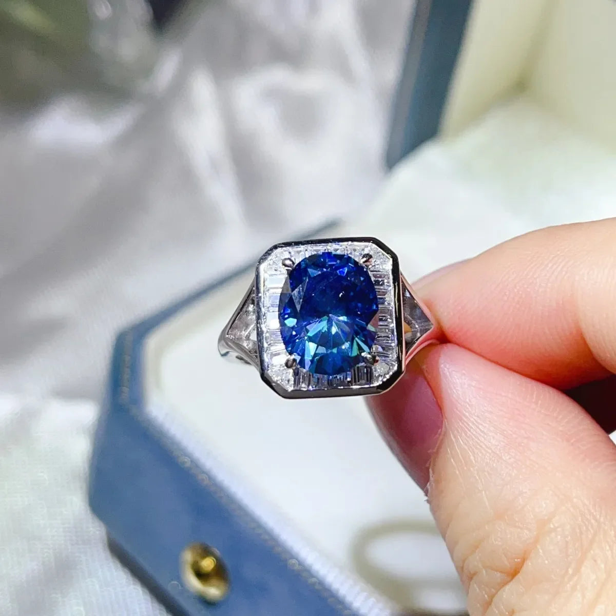 3 Carat Moissanite Square Ring