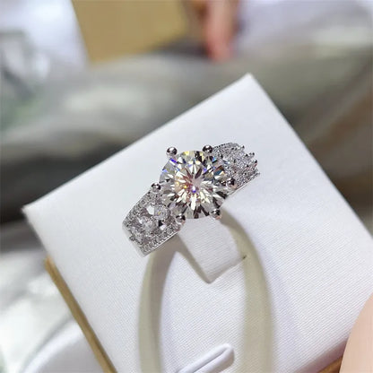 3 Carat 925 Sterling Silver Moissanite Ring