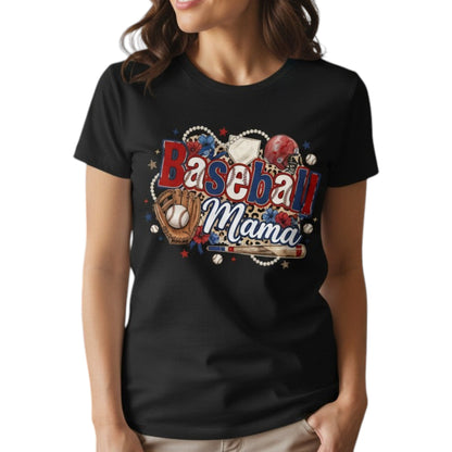 Baseball Mama T-Shirt 100% Cotton Sports Mom Mothers Day Gift