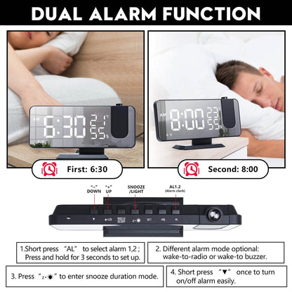 Bedroom Projection Digital Alarm Clock