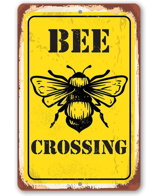 Bee Crossing - Metal Sign