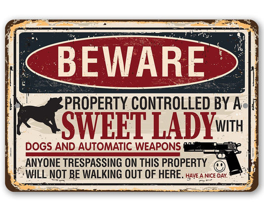 Beware Sweet Lady - Metal Sign