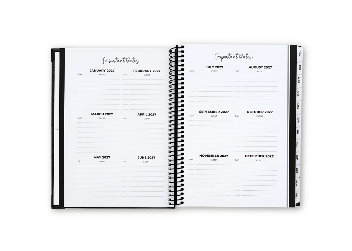 2027 Velvet Floral Weekly Planner Premium Bundle