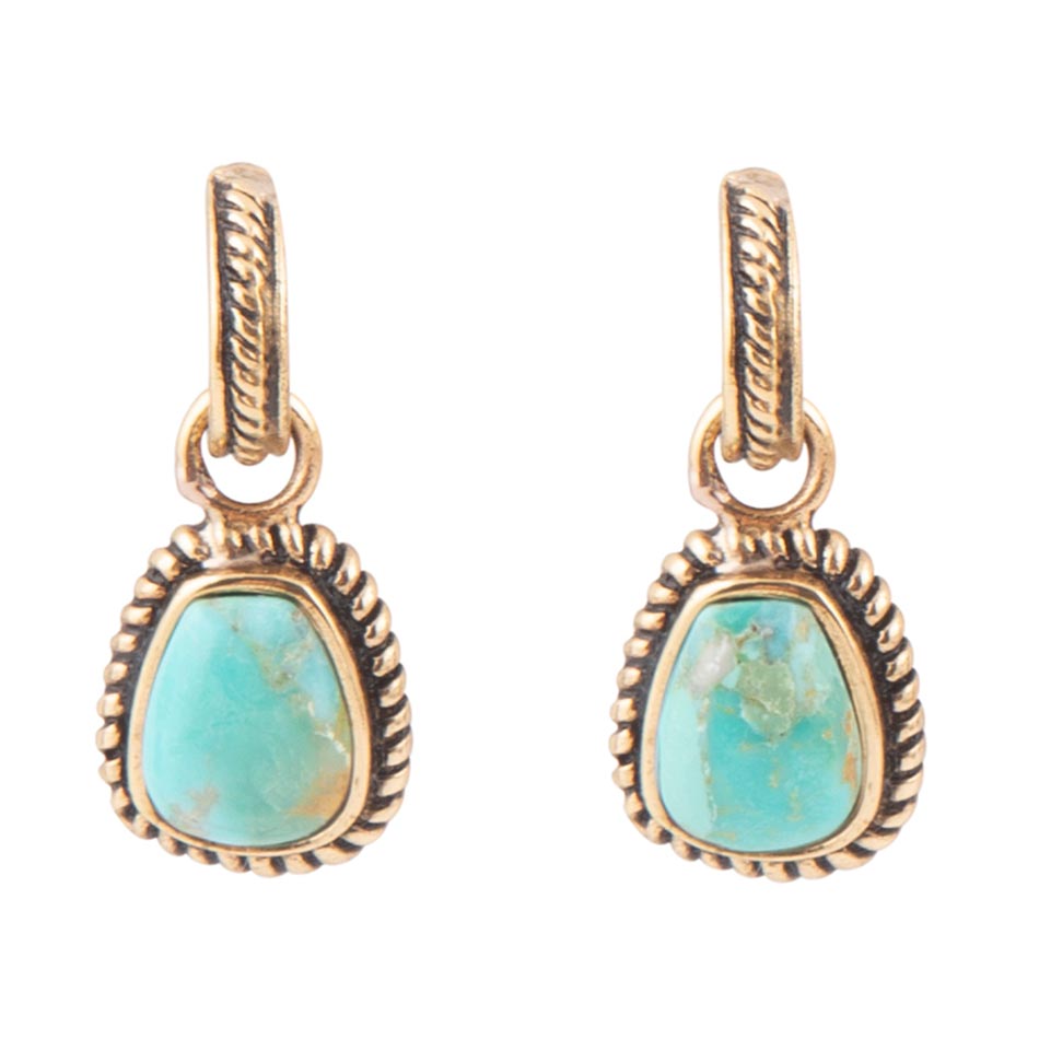Blue Turquoise Golden Roped Earrings Otarealm