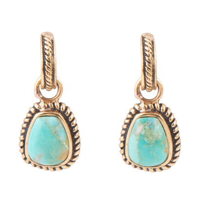 Blue Turquoise Golden Roped Earrings Otarealm