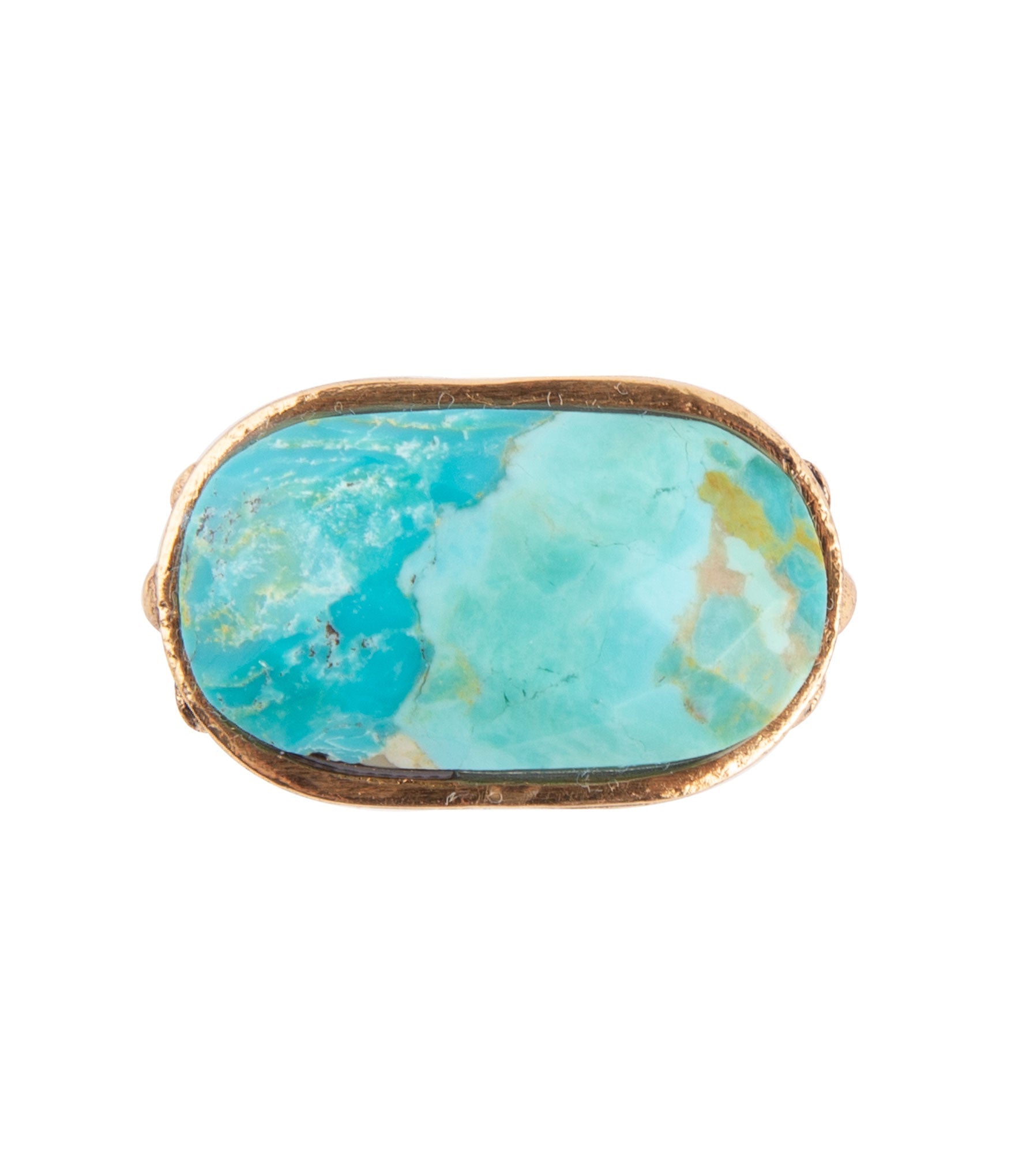Blue Turquoise Oval Statement Ring Otarealm