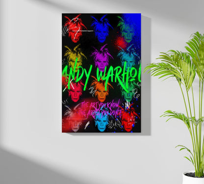 Colorful Pop Portrait Grid Aluminum Print