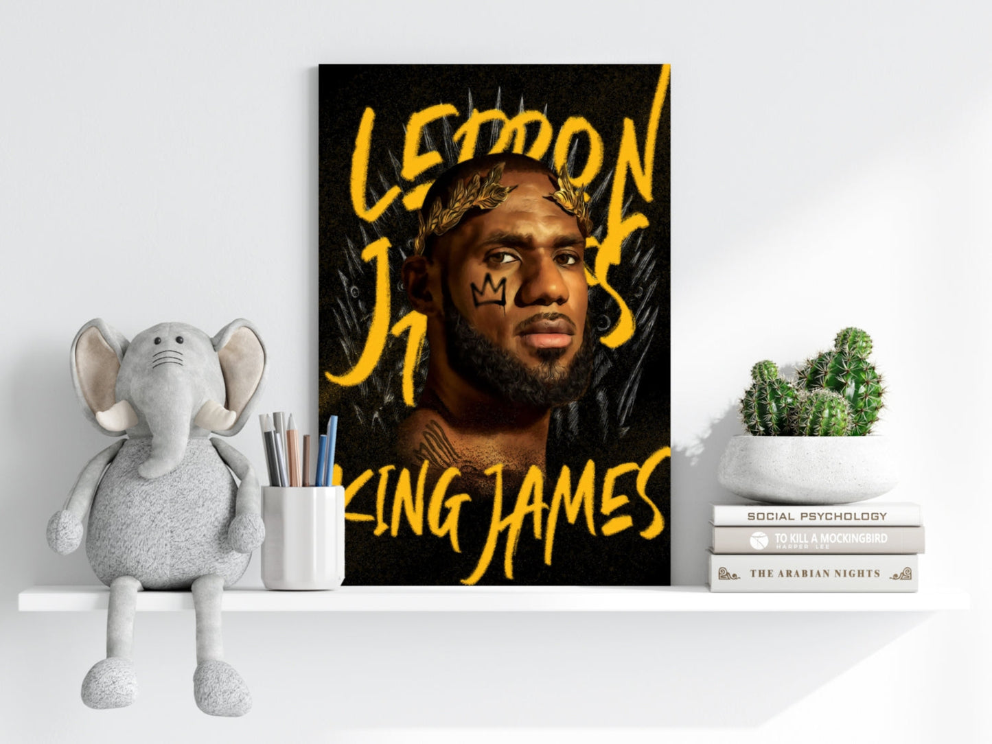 Basketball Star Mid-Air Slam Aluminum Print