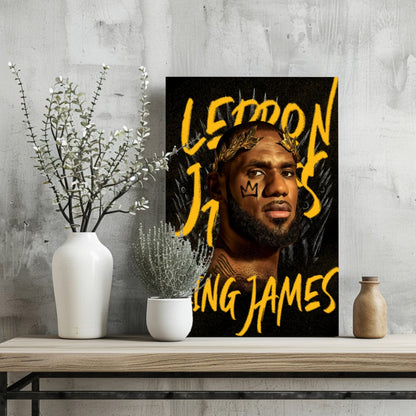 Basketball Star Mid-Air Slam Aluminum Print