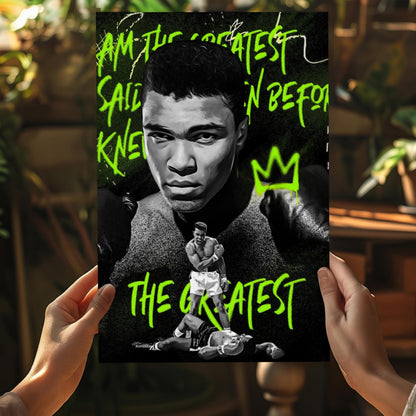 Legendary Boxer Portrait Aluminum Print