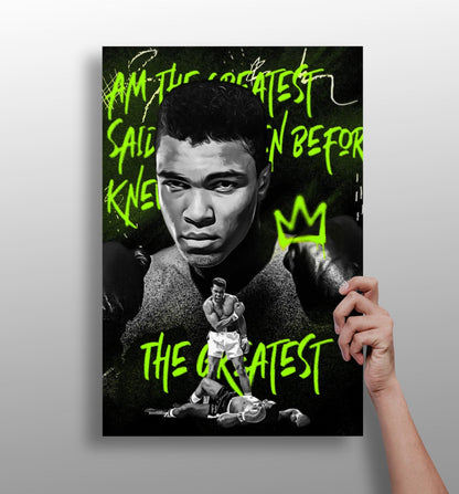 Legendary Boxer Portrait Aluminum Print