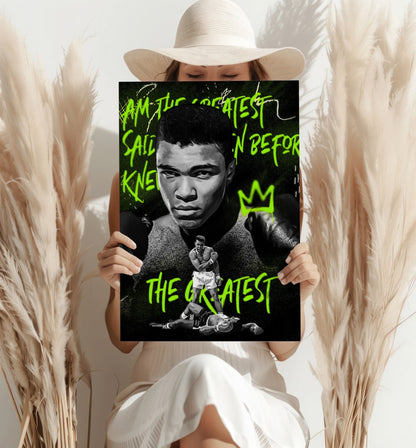 Legendary Boxer Portrait Aluminum Print