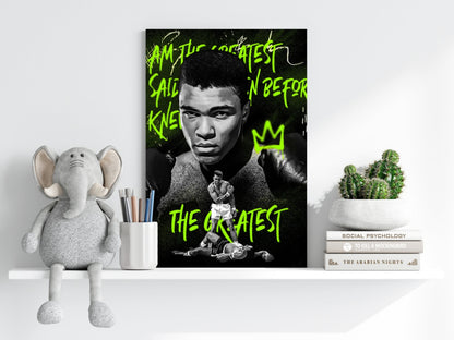Legendary Boxer Portrait Aluminum Print