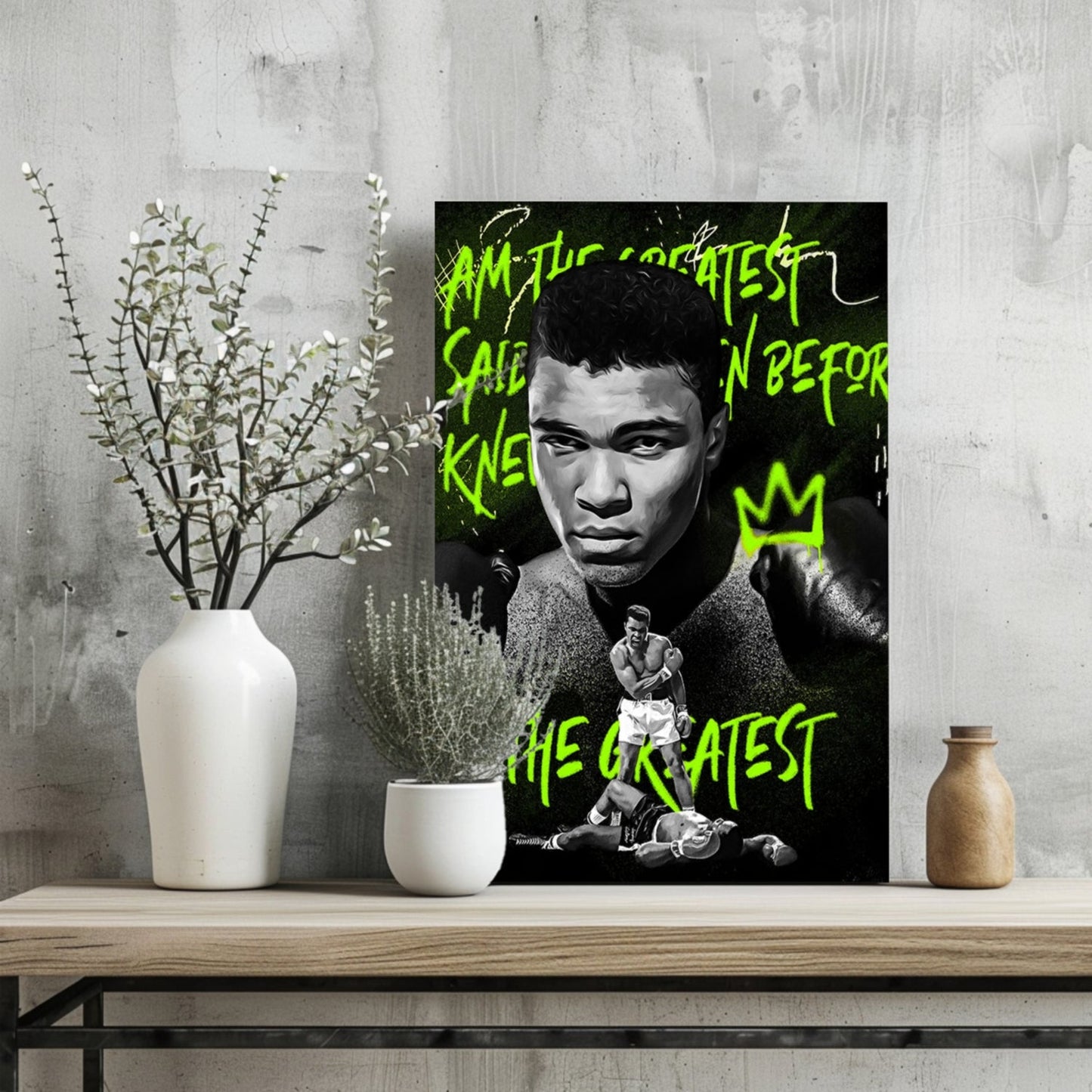 Legendary Boxer Portrait Aluminum Print