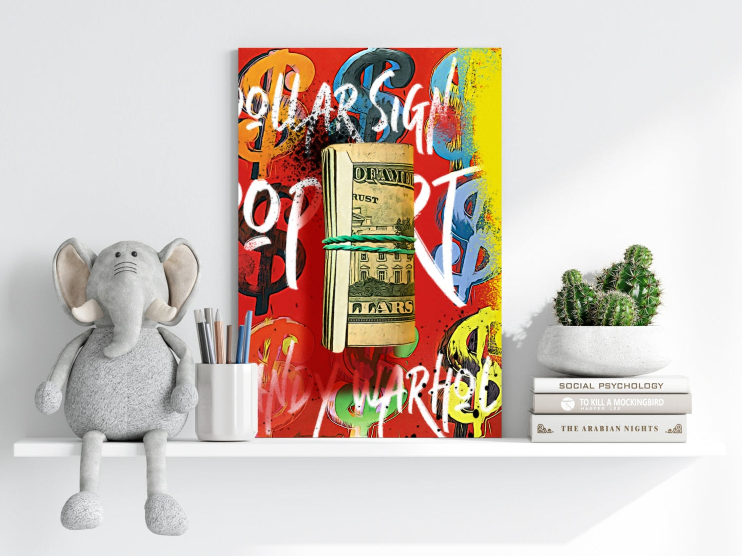 Rolled Cash Dollar Graffiti Aluminum Print