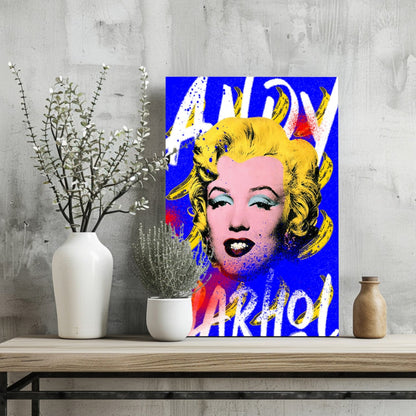 Blue Pop Blonde Portrait Aluminum Print