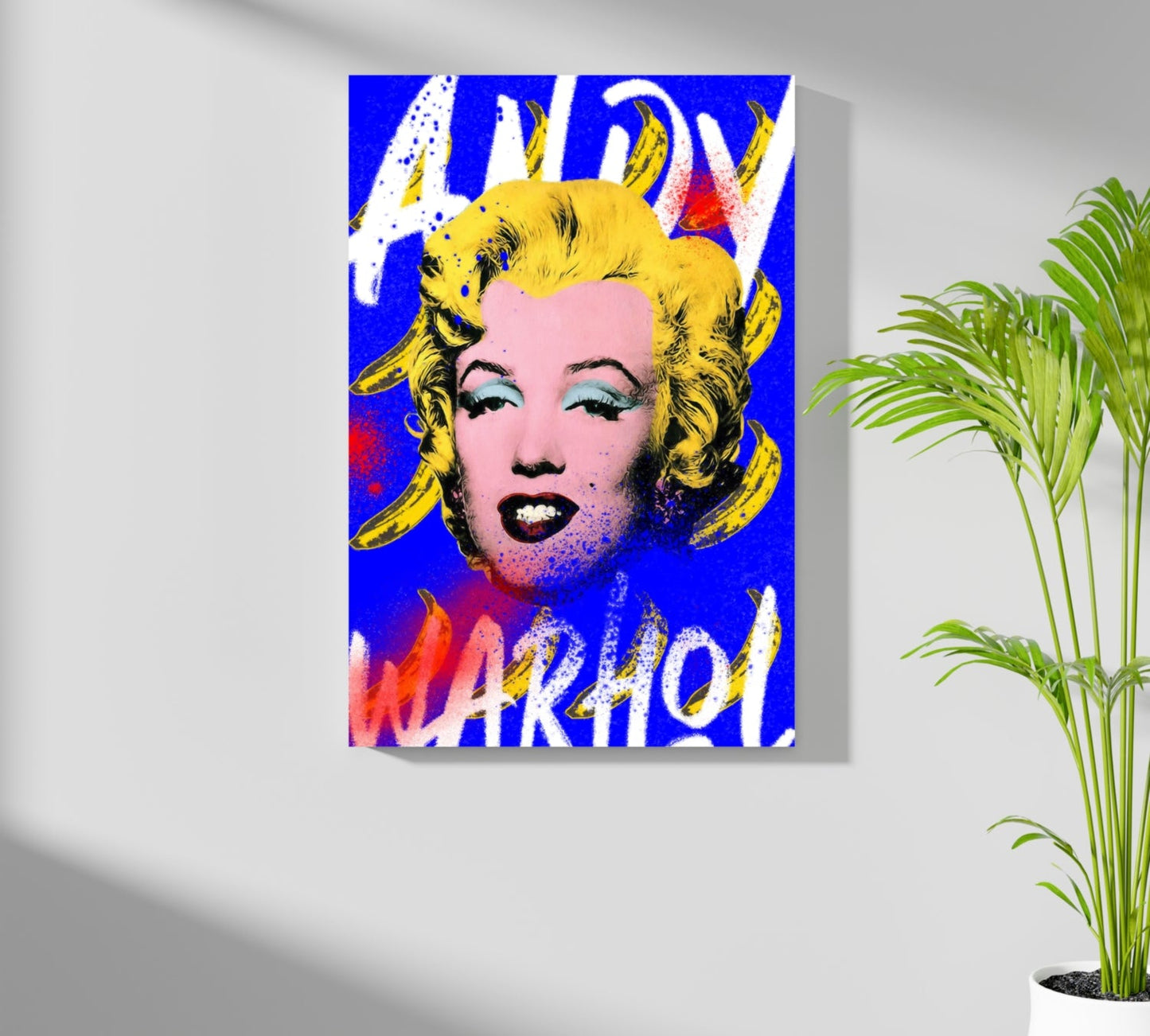 Blue Pop Blonde Portrait Aluminum Print