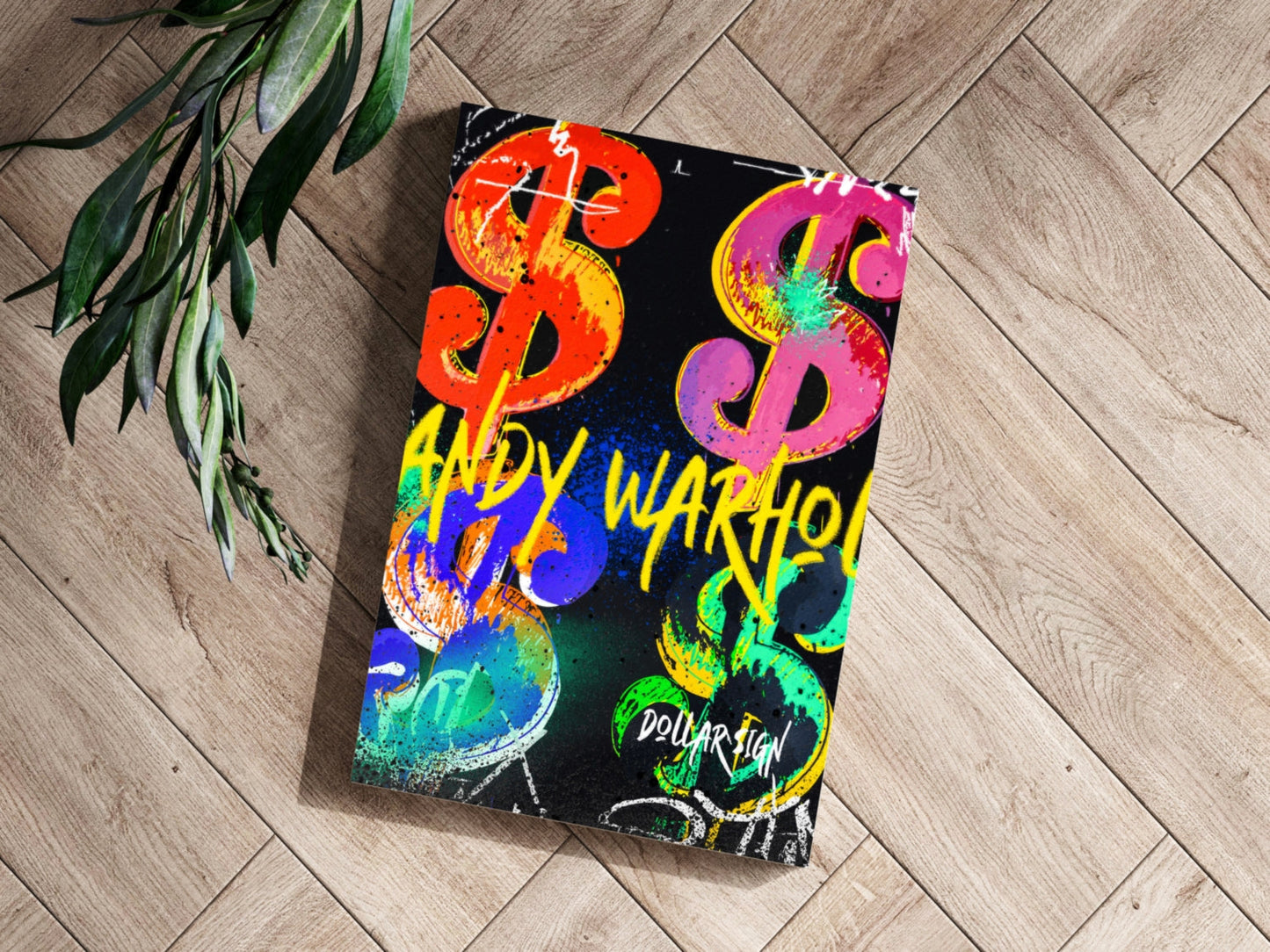 Neon Dollar Signs Aluminum Print