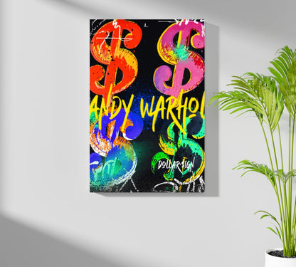 Neon Dollar Signs Aluminum Print