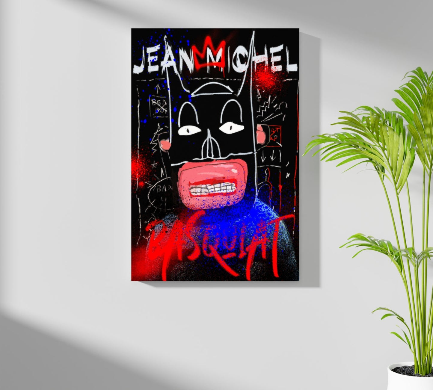 Graffiti Bat Mask Face Aluminum Print