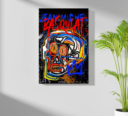 Colorful Graffiti Skull Aluminum Print