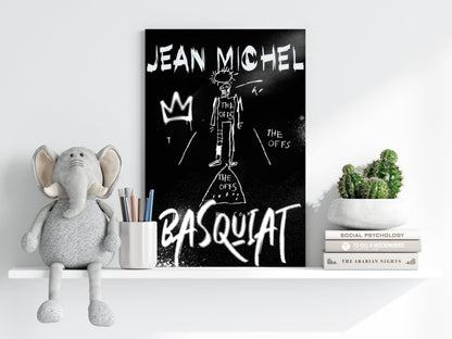 White Chalk Stick Figure Aluminum Print