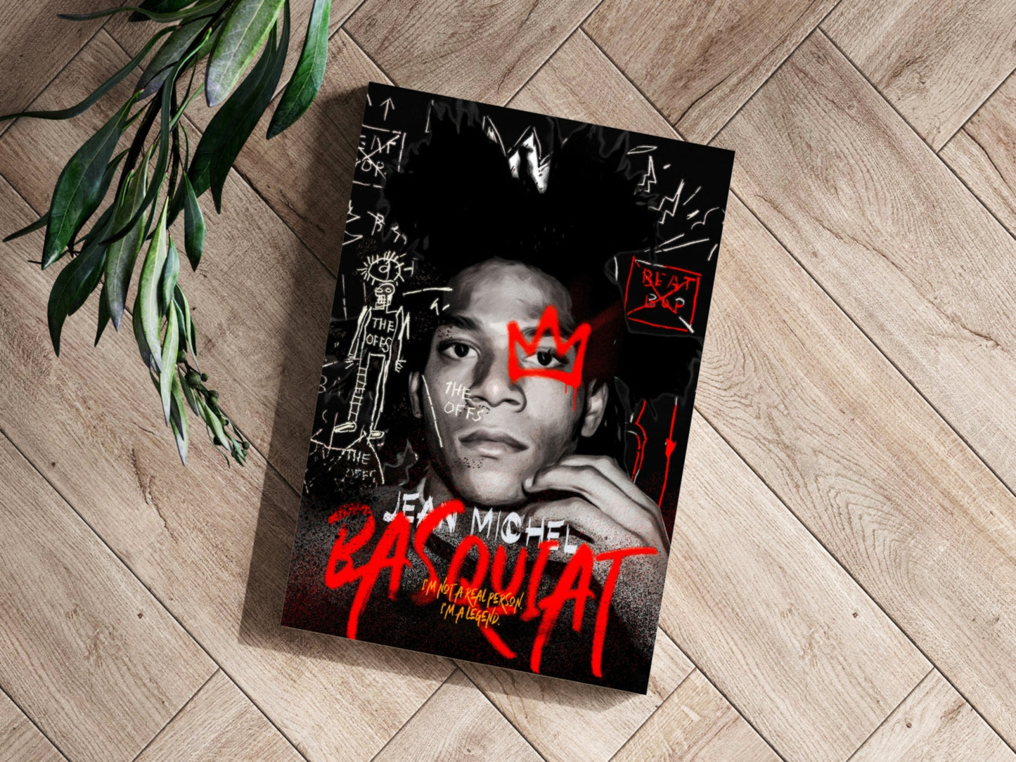 Afro Portrait Red Crown Aluminum Print