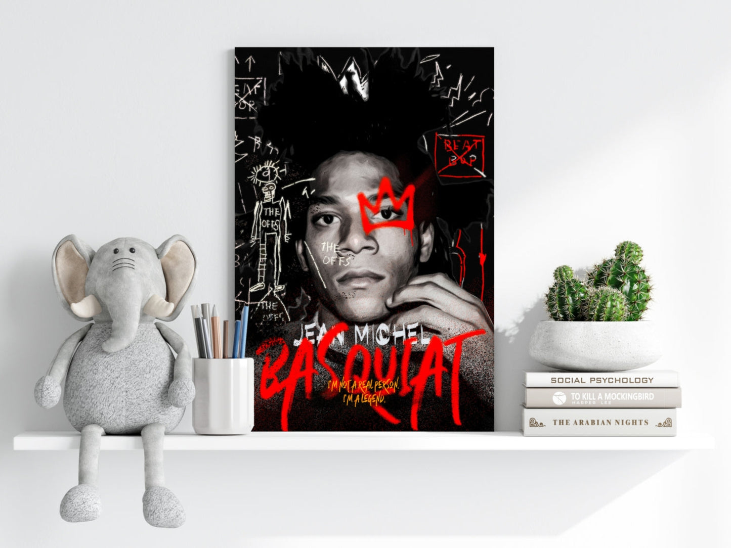 Afro Portrait Red Crown Aluminum Print