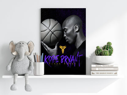 Basketball Player Ball Purple Gold Glow Aluminum Print