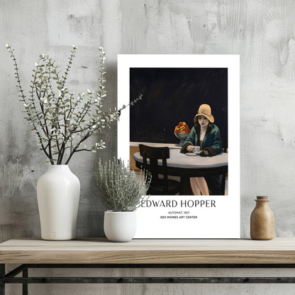 Woman in Yellow Hat at Cafe Aluminum Print