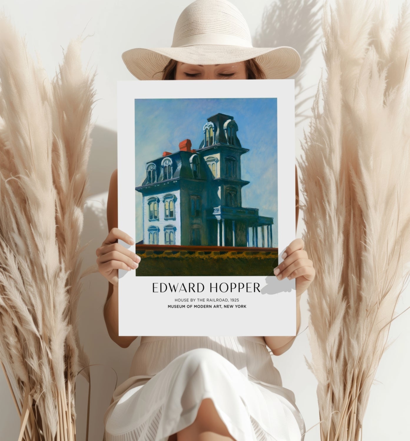Victorian House by Railroad Aluminum Print