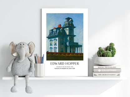 Victorian House by Railroad Aluminum Print