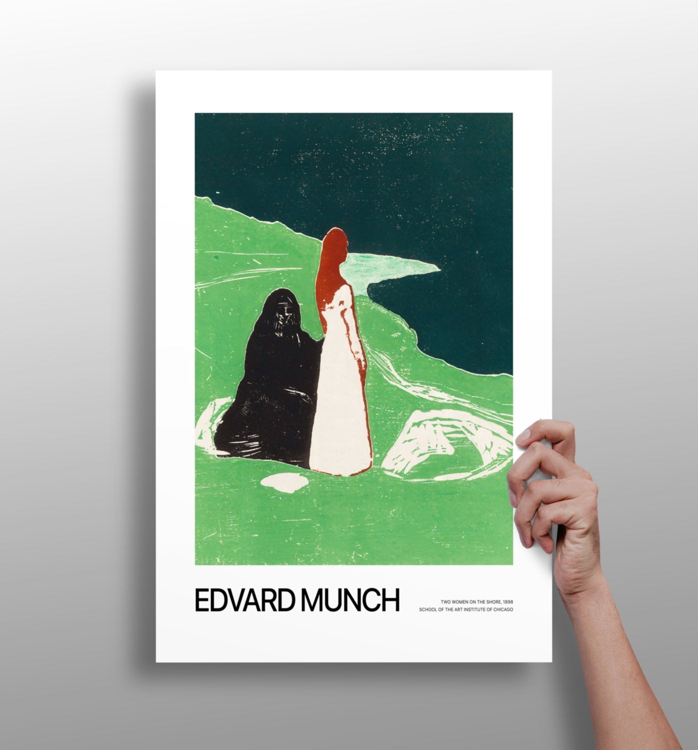 Munch Green Shore Two Women Aluminum Print