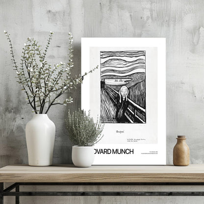 Munch Wavy Line Screaming Figure Bridge Aluminum Print