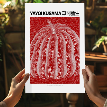 Red and White Dotted Pumpkin Aluminum Print