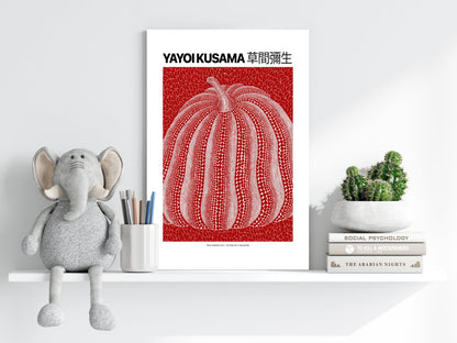 Red and White Dotted Pumpkin Aluminum Print