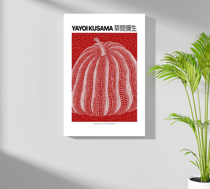 Red and White Dotted Pumpkin Aluminum Print