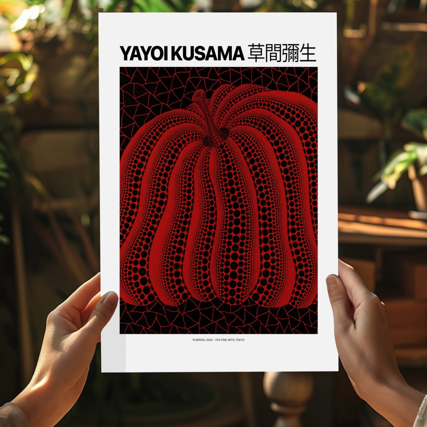Dark Red Dotted Pumpkin Poster Aluminum Print