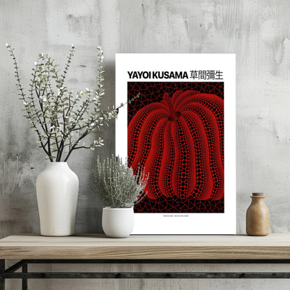 Dark Red Dotted Pumpkin Poster Aluminum Print