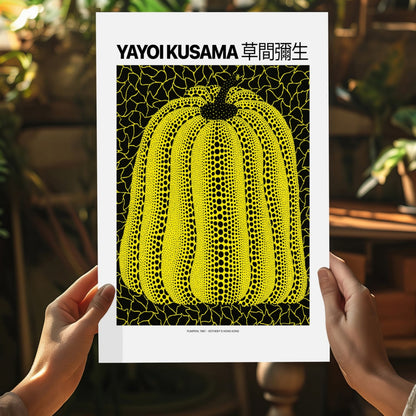 Yellow Black Dotted Pumpkin Aluminum Print