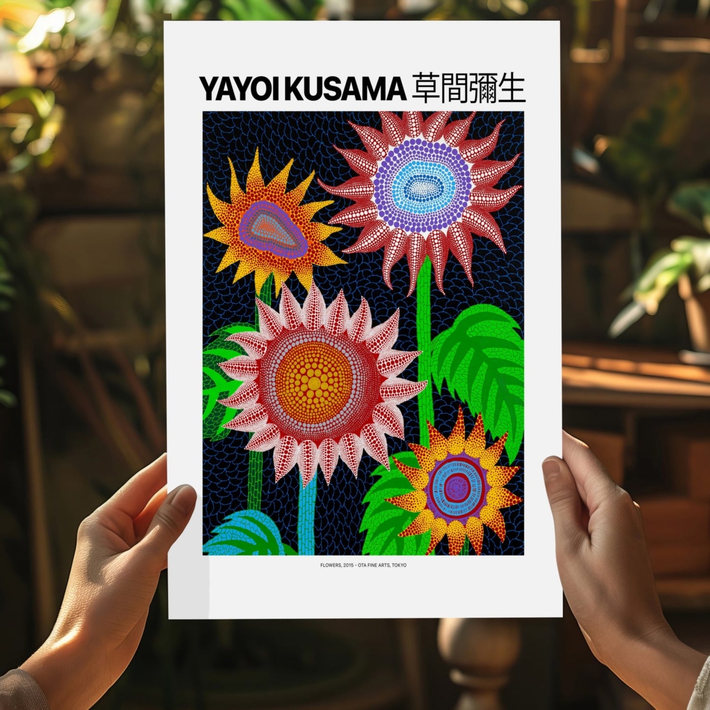 Bold Dotted Sunflower Blooms Aluminum Print