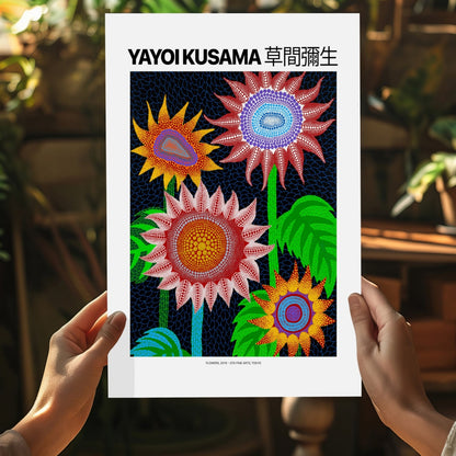 Bold Dotted Sunflower Blooms Aluminum Print