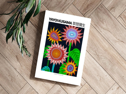Bold Dotted Sunflower Blooms Aluminum Print