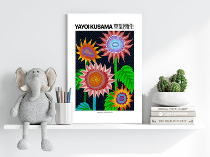 Bold Dotted Sunflower Blooms Aluminum Print