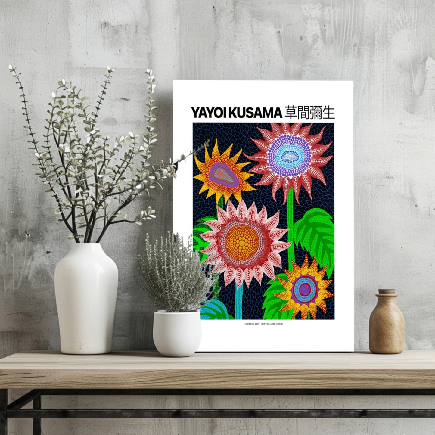 Bold Dotted Sunflower Blooms Aluminum Print