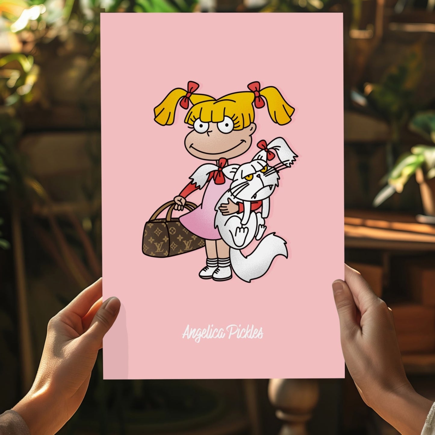 Sassy Cartoon Girl Aluminum Print