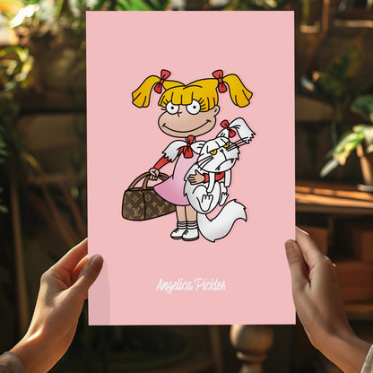 Sassy Cartoon Girl Aluminum Print
