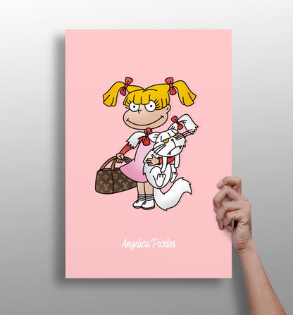 Sassy Cartoon Girl Aluminum Print